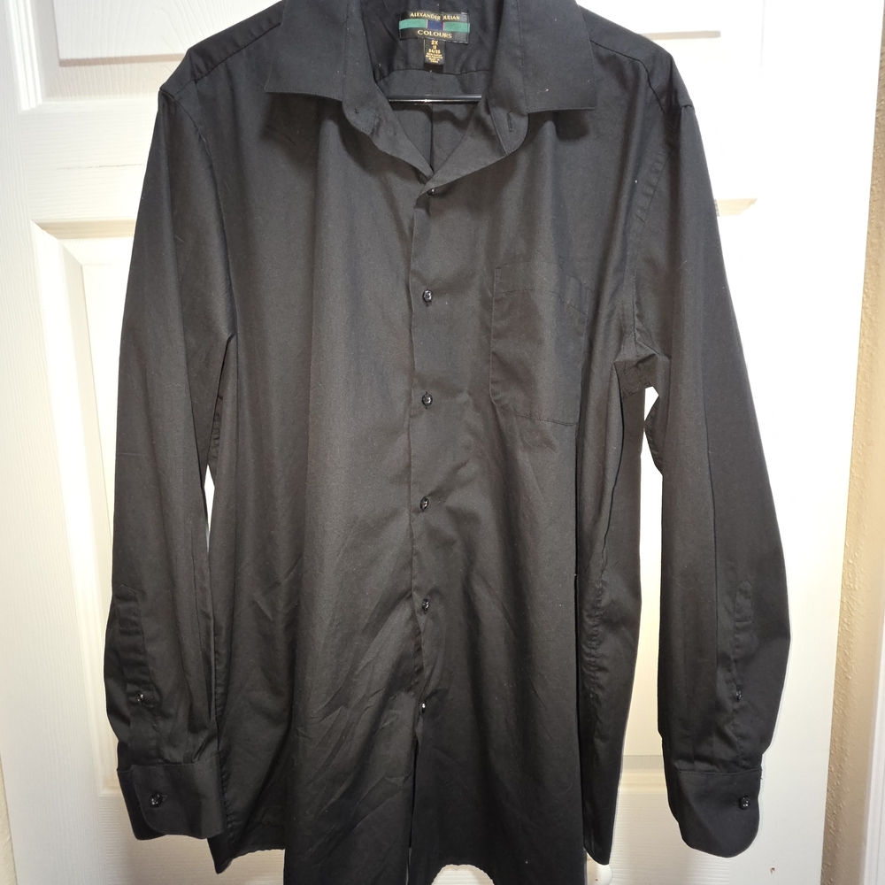 Alexander Julian Black Long-Sleeve Dress Shirt